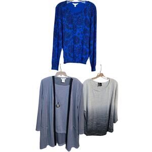 Women's 2X Sweaters Cardigans Pullovers Wholesale Bulk Lot of 3 2XL XXL 18W 20W